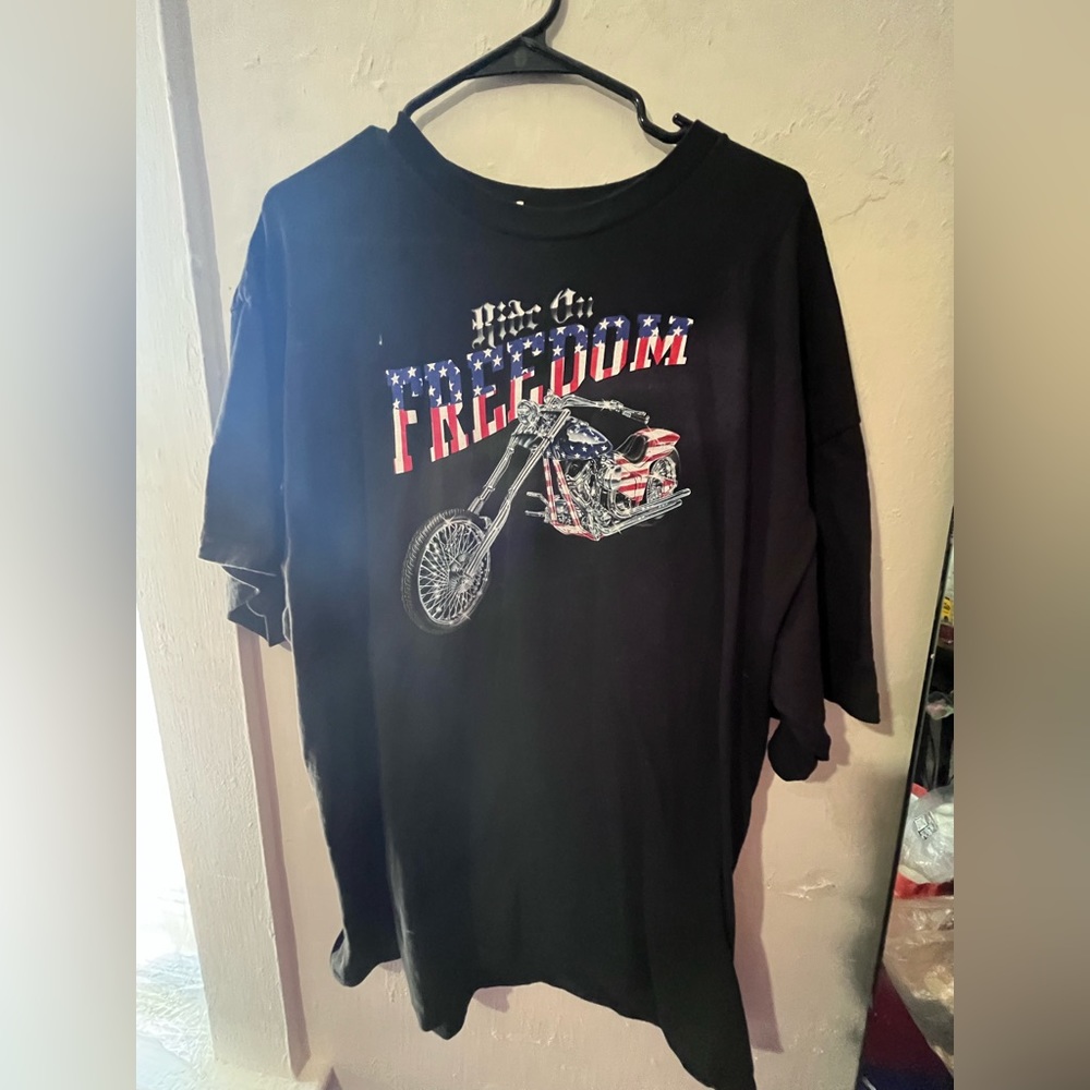 America motorcycle 2x chopper shirt red white and blue